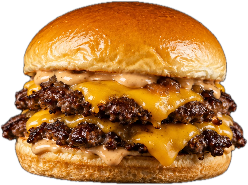 Smash burger at home, built on a Briox Baker brioche bun