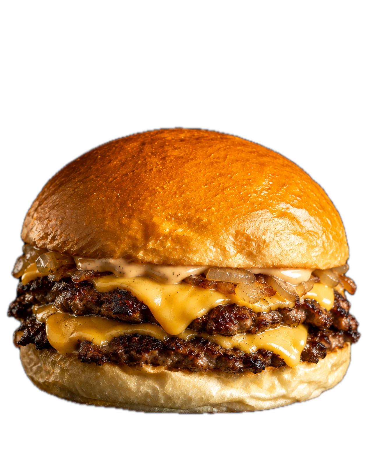 Hambúrguer com queijo montado em pão de hambúrguer brioche SUPREME 80 da Briox