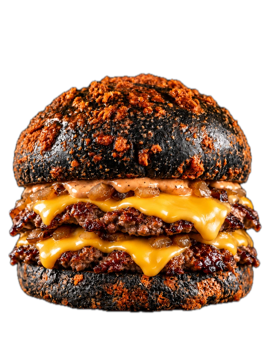 HIGH BLACK LOTUS assembled in a burger