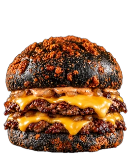 HIGH BLACK LOTUS assembled in a burger